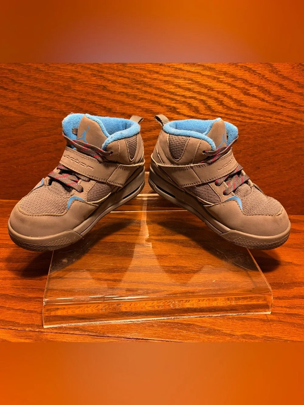 Jordan Flight 45 High Top Toddler Sneakers Gray Blue Size 10C